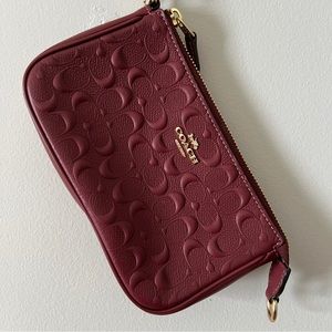 Coach Maroon Wristlet Clutch
